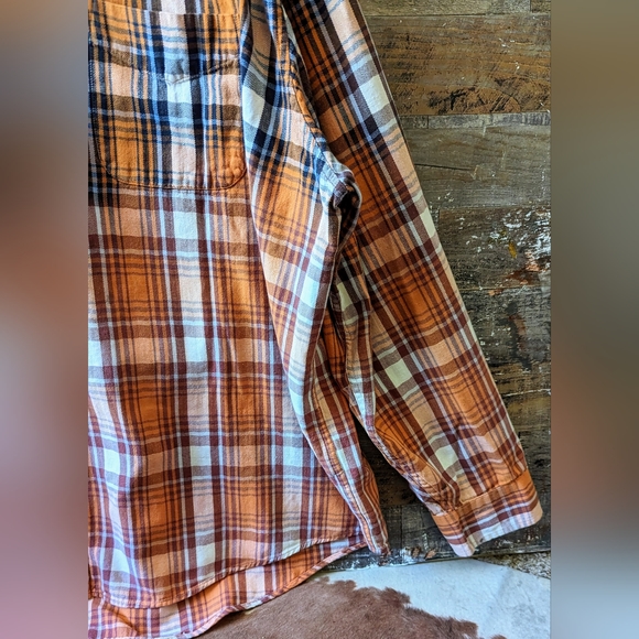 Miami Dolphins Upcycled Handcrafted Dip Dyed Bleached Flannel Shirt - Picture 13 of 13